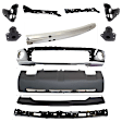 11-Piece Kit, Front Bumper, Chrome, Includes (1) Bumper, (4) Bumper Bracket, (1) Bumper Cover, (1) Bumper Reinforcement, (3) Bumper Retainer, and (1) Valance