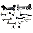 12-Piece Kit Front, Driver and Passenger Side, Lower Control Arm Brackets, Includes (2) Ball Joint, (2) Control Arm Bracket, (4) Sway Bar Link, and (4) Tie Rod End
