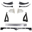 10-Piece Kit Front, Driver and Passenger Side Bumper Reinforcement, Aluminum, Includes (7) Bumper Bracket, (1) Bumper Reinforcement, and (2) Bumper Reinforcement Bracket