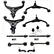 12-Piece Kit Front, Driver and Passenger Side, Upper and Lower Control Arms, Includes (2) Ball Joint, (4) Control Arm, (2) Sway Bar Link, and (4) Tie Rod End