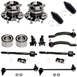 14-Piece Kit Rear, Driver and Passenger Side Wheel Hub with Ball Joints, Steering Rack Boots, Sway Bar Links, Tie Rod Ends, and Wheel Bearings