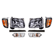2003 Toyota Tacoma - 8-Piece Kit Driver and Passenger Side Halogen Headlight, With bulb(s), OE Replacement, Includes (2) Corner Light, (2) Headlight, (2) Headlight Filler, and (2) Turn Signal Light