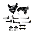 12-Piece Kit Front, Driver and Passenger Side Suspension Kit, Includes (2) Ball Joint, (2) Control Arm, (1) Idler Arm, (1) Pitman Arm, (2) Tie Rod Adjusting Sleeve, and (4) Tie Rod End