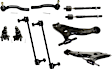 10-Piece Kit Control Arm Includes (2) Ball Joint, (2) Control Arm, (2) Sway Bar Link, and (4) Tie Rod End