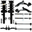 10-Piece Kit Front, Driver and Passenger Side Fully Loaded Strut, Includes (2) Control Arm, (2) Loaded Strut, (2) Sway Bar Link, and (4) Tie Rod End