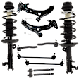 2013 Honda Fit - 10-Piece Kit Front, Driver and Passenger Side, Fully Loaded Strut, GAS, Except Electric Models, Includes (2) Control Arm, (2) Sway Bar Link, (4) Tie Rod End and (2) Shock Absorber and Strut Assembly