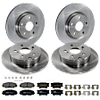 KIT-073024-10006 4-Wheel Set Front and Rear Brake Disc and Pad Kit, Plain Surface 5 Lugs Front-295.91 mm/Rear-280.92 mm Ceramic, Includes (2) Brake Pad Set and (4) Brake Disc