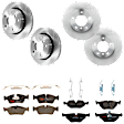 KIT-073024-1000 4-Wheel Set Front and Rear Brake Disc and Pad Kit, Plain Surface 5 Lugs Front-286 mm/Rear-276 mm Semi-metallic, Includes (4) Brake Disc and (2) Brake Pad Set