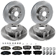 KIT-073024-10012 4-Wheel Set Front and Rear Brake Disc and Pad Kit, Plain Surface 5 Lugs Front-295.91 mm/Rear-280.92 mm Ceramic, Includes (2) Brake Pad Set and (4) Brake Disc