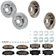 KIT-073024-10014 4-Wheel Set Front and Rear Brake Disc and Pad Kit, Plain Surface 5 Lugs Front-295.91 mm/Rear-280.92 mm Ceramic, Includes (2) Brake Pad Set and (4) Brake Disc