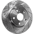 2011 Toyota RAV4 - 4-Wheel Set Front and Rear Brake Disc and Pad Kit, Cross-drilled and Slotted, 5 Lugs, Front-296 mm/Rear-280.8 mm, Ceramic, 3.5L 6Cyl, Includes (4) Disc and (2) Pad Set