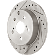 2011 Toyota RAV4 - 4-Wheel Set Front and Rear Brake Disc and Pad Kit, Cross-drilled and Slotted, 5 Lugs, Front-296 mm/Rear-280.8 mm, Ceramic, 3.5L 6Cyl, Includes (4) Disc and (2) Pad Set