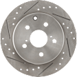 2011 Toyota RAV4 - 4-Wheel Set Front and Rear Brake Disc and Pad Kit, Cross-drilled and Slotted, 5 Lugs, Front-296 mm/Rear-280.8 mm, Ceramic, 3.5L 6Cyl, Includes (4) Disc and (2) Pad Set