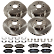 2008 Toyota Sienna - 4-Wheel Set Front and Rear Brake Disc and Pad Kit, Plain Surface, 5 Lugs, Front-295.91 mm/Rear-291.08 mm, Ceramic, For Models With Rear Disc Brake, 3.5L 6Cyl,  Includes (4) Disc and (2) Pad Set