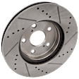 2006 Toyota Sienna - 4-Wheel Set Front and Rear Brake Disc and Pad Kit, Cross-drilled and Slotted, 5 Lugs, Front-296 mm/Rear-291 mm, Front-Ceramic/Rear-Semi-Metallic, With Rear Disc, 3.3L 6Cyl, Includes (4) Disc and (2) Pad Set