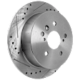 2006 Toyota Sienna - 4-Wheel Set Front and Rear Brake Disc and Pad Kit, Cross-drilled and Slotted, 5 Lugs, Front-296 mm/Rear-291 mm, Front-Ceramic/Rear-Semi-Metallic, With Rear Disc, 3.3L 6Cyl, Includes (4) Disc and (2) Pad Set