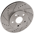 2006 Toyota Sienna - 4-Wheel Set Front and Rear Brake Disc and Pad Kit, Cross-drilled and Slotted, 5 Lugs, Front-296 mm/Rear-291 mm, Front-Ceramic/Rear-Semi-Metallic, With Rear Disc, 3.3L 6Cyl, Includes (4) Disc and (2) Pad Set