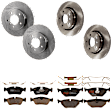 KIT-073024-1006 Front and Rear Brake Disc and Pad Kit, Plain Surface, 5 Lugs, Front-299.97 mm/Rear-293.88 mm, Front-Semi-Metallic/Rear-Ceramic