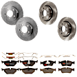 KIT-073024-1007 Front and Rear Brake Disc and Pad Kit, Plain Surface, 5 Lugs, Front-299.97 mm/Rear-293.88 mm, Front-Semi-Metallic/Rear-Ceramic