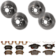 KIT-073024-10087 Front and Rear Brake Disc and Pad Kit, Plain Surface, 5 Lugs, Front-311.91 mm/Rear-281.94 mm, Front-Ceramic/Rear-Semi-Metallic