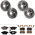 KIT-073024-10088 4-Wheel Set Front and Rear Brake Disc and Pad Kit, Plain Surface 5 Lugs Front-311.91 mm/Rear-281.94 mm Semi-metallic, Includes (4) Brake Disc and (2) Brake Pad Set