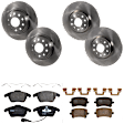 KIT-073024-10089 4-Wheel Set Front and Rear Brake Disc and Pad Kit, Plain Surface 5 Lugs Front-311.91 mm/Rear-281.94 mm Semi-metallic, Includes (4) Brake Disc and (2) Brake Pad Set