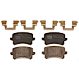 KIT-073024-10091 4-Wheel Set Front and Rear Brake Disc and Pad Kit, Plain Surface 5 Lugs Front-311.91 mm/Rear-281.94 mm Semi-metallic, Includes (4) Brake Disc and (2) Brake Pad Set