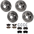 KIT-073024-10094 Front and Rear Brake Disc and Pad Kit, Plain Surface, 5 Lugs, Front-311.91 mm/Rear-281.94 mm, Front-Ceramic/Rear-Semi-Metallic