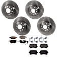 KIT-073024-10097 4-Wheel Set Front and Rear Brake Disc and Pad Kit, Plain Surface 5 Lugs Front-311.91 mm/Rear-281.94 mm Semi-metallic, Includes (4) Brake Disc and (2) Brake Pad Set