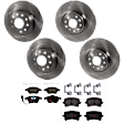 KIT-073024-10098 4-Wheel Set Front and Rear Brake Disc and Pad Kit, Plain Surface 5 Lugs Front-311.91 mm/Rear-281.94 mm Semi-metallic, Includes (4) Brake Disc and (2) Brake Pad Set