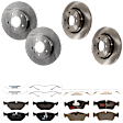 KIT-073024-1011 4-Wheel Set Front and Rear Brake Disc and Pad Kit, Plain Surface 5 Lugs Front-299.97 mm/Rear-293.88 mm Semi-metallic, Includes (4) Brake Disc and (2) Brake Pad Set