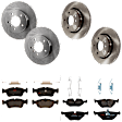 KIT-073024-1013 Front and Rear Brake Disc and Pad Kit, Plain Surface, 5 Lugs, Front-299.97 mm/Rear-293.88 mm, Front-Ceramic/Rear-Semi-Metallic