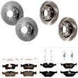 KIT-073024-1015 4-Wheel Set Front and Rear Brake Disc and Pad Kit, Plain Surface 5 Lugs Front-299.97 mm/Rear-293.88 mm Semi-metallic, Includes (4) Brake Disc and (2) Brake Pad Set