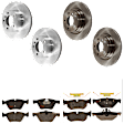 KIT-073024-1021 4-Wheel Set Front and Rear Brake Disc and Pad Kit, Plain Surface 5 Lugs Front and Rear-299.72 mm Ceramic, Includes (4) Disc and (2) Pad Set