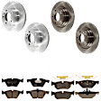 KIT-073024-1022 Front and Rear Brake Disc and Pad Kit, Plain Surface, 5 Lugs, Front and Rear-299.72 mm, Front-Semi-Metallic/Rear-Ceramic