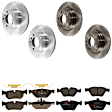 KIT-073024-1023 Front and Rear Brake Disc and Pad Kit, Plain Surface, 5 Lugs, Front and Rear-299.72 mm, Front-Semi-Metallic/Rear-Ceramic