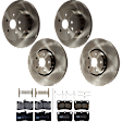 KIT-073024-10248 4-Wheel Set Front and Rear Brake Disc and Pad Kit, Plain Surface 5 Lugs Front-334.01 mm/Rear-309.88 mm Ceramic AWD, Includes (4) Brake Disc and (2) Brake Pad Set