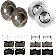 KIT-073024-10258 4-Wheel Set Front and Rear Brake Disc and Pad Kit, Plain Surface 5 Lugs Front-332.99 mm/Rear-309.88 mm Ceramic, Includes (4) Brake Disc and (2) Brake Pad Set