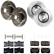 KIT-073024-10260 4-Wheel Set Front and Rear Brake Disc and Pad Kit, Plain Surface 5 Lugs Front-332.99 mm/Rear-309.88 mm Ceramic, Includes (4) Brake Disc and (2) Brake Pad Set