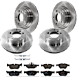 KIT-073024-1027 4-Wheel Set Front and Rear Brake Disc and Pad Kit, Plain Surface 5 Lugs Front and Rear-299.72 mm Semi-metallic, Includes (4) Disc and (2) Pad Set