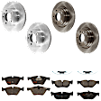KIT-073024-1029 Front and Rear Brake Disc and Pad Kit, Plain Surface, 5 Lugs, Front and Rear-299.72 mm, Front-Ceramic/Rear-Semi-Metallic