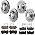 KIT-073024-10300 4-Wheel Set Front and Rear Brake Disc and Pad Kit, Plain Surface 5 Lugs Front and Rear-329.95 mm Semi-metallic, Includes (2) Brake Pad Set and (4) Brake Disc