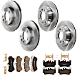 KIT-073024-10302 Front and Rear Brake Disc and Pad Kit, Plain Surface, 5 Lugs, Front and Rear-329.95 mm, Front-Semi-Metallic/Rear-Ceramic