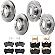 KIT-073024-10303 Front and Rear Brake Disc and Pad Kit, Plain Surface, 5 Lugs, Front and Rear-329.95 mm, Front-Semi-Metallic/Rear-Ceramic