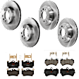 KIT-073024-10304 Front and Rear Brake Disc and Pad Kit, Plain Surface, 5 Lugs, Front and Rear-329.95 mm, Front-Semi-Metallic/Rear-Ceramic