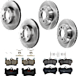 KIT-073024-10308 4-Wheel Set Front and Rear Brake Disc and Pad Kit, Plain Surface 5 Lugs Front and Rear-329.95 mm Semi-metallic, Includes (2) Brake Pad Set and (4) Brake Disc