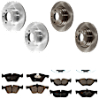 KIT-073024-1030 4-Wheel Set Front and Rear Brake Disc and Pad Kit, Plain Surface 5 Lugs Front and Rear-299.72 mm Semi-metallic, Includes (4) Disc and (2) Pad Set