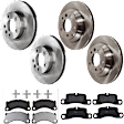 KIT-073024-10531 4-Wheel Set Front and Rear Brake Disc and Pad Kit, Plain Surface 5 Lugs Front and Rear-329.95 mm Semi-metallic, Includes (2) Brake Pad Set and (4) Brake Disc
