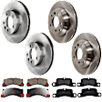 KIT-073024-10535 4-Wheel Set Front and Rear Brake Disc and Pad Kit, Plain Surface 5 Lugs Front and Rear-329.95 mm Semi-metallic, Includes (2) Brake Pad Set and (4) Brake Disc