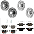 KIT-073024-1071 4-Wheel Set Front and Rear Brake Disc and Pad Kit, Plain Surface 5 Lugs Front-325.12 mm/Rear-320.04 mm Semi-metallic, Includes (2) Brake Pad Set and (4) Brake Disc